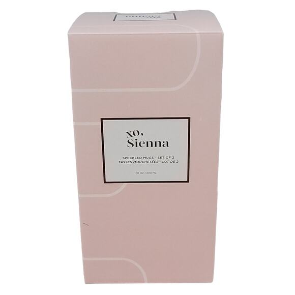 Xo, Sienna Speckled Mugs Set of 2 White and Pink - Picture 3 of 6